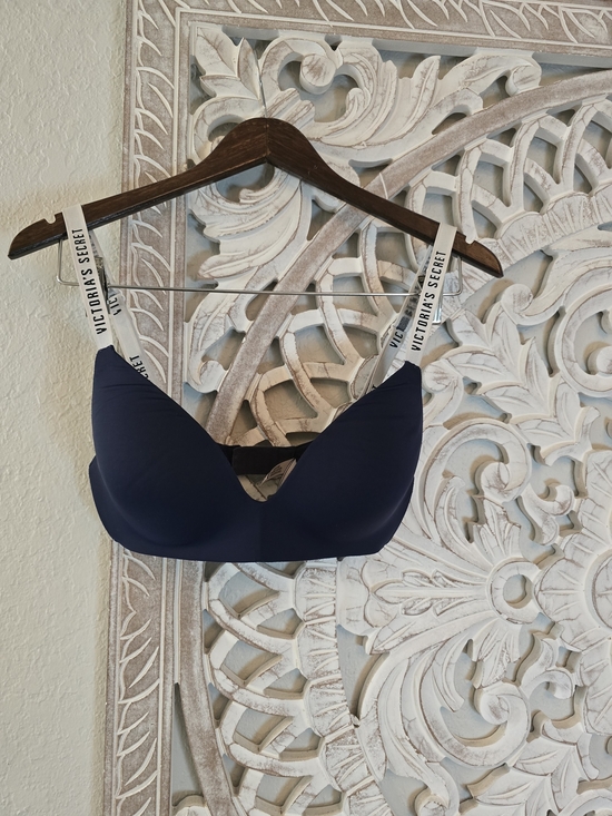 Victoria's Secret Other - Victoria's Secret Cotton Exploded Logo Lightly Lined Wireless Navy Bra 32D